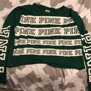 Pink long sleeve crop